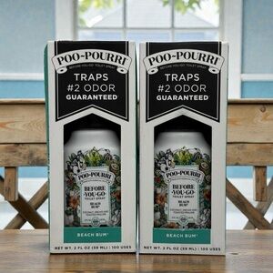 2 Pack POO-POURRI Before-You-Go Toilet Spray Beach Bum Coconut 2oz 100 Uses Each